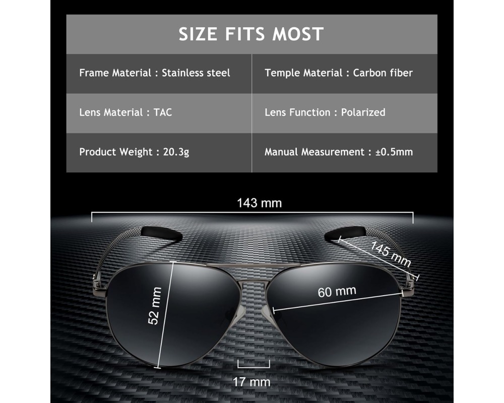Carbon Fiber Aviator SGT7002X