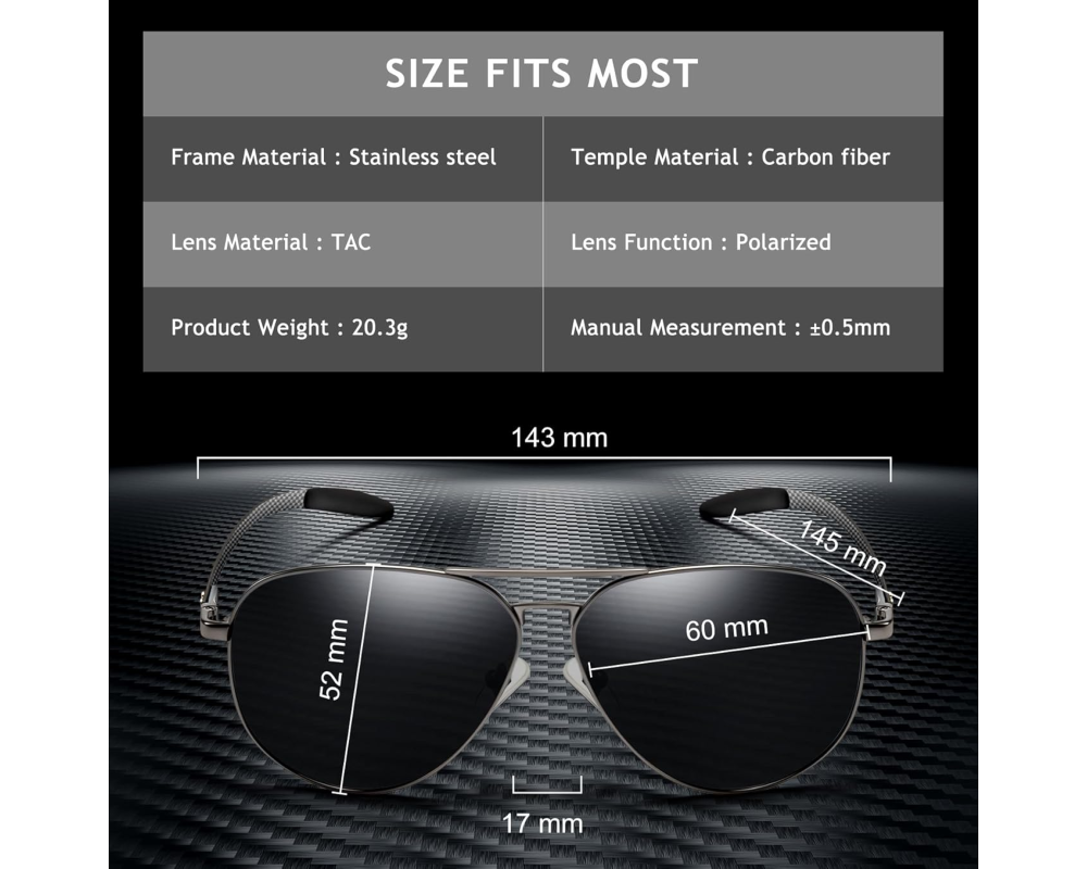 Carbon Fiber Aviator SGT7002X