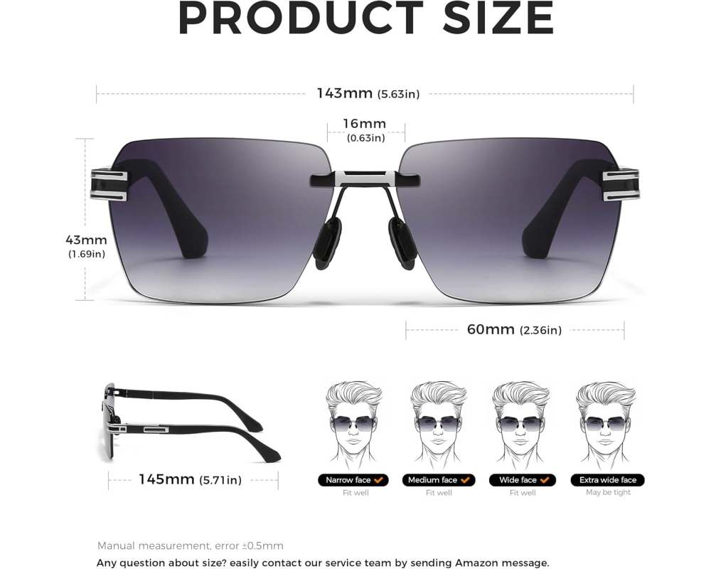 Y2K Rimless Rectangle SGT722