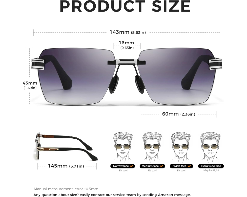 Y2K Rimless Rectangle SGT722