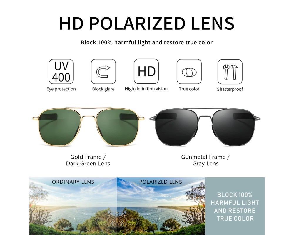 Accessories | Mens Polarized Pilot Aviator Sunglasses Bayonet Temples