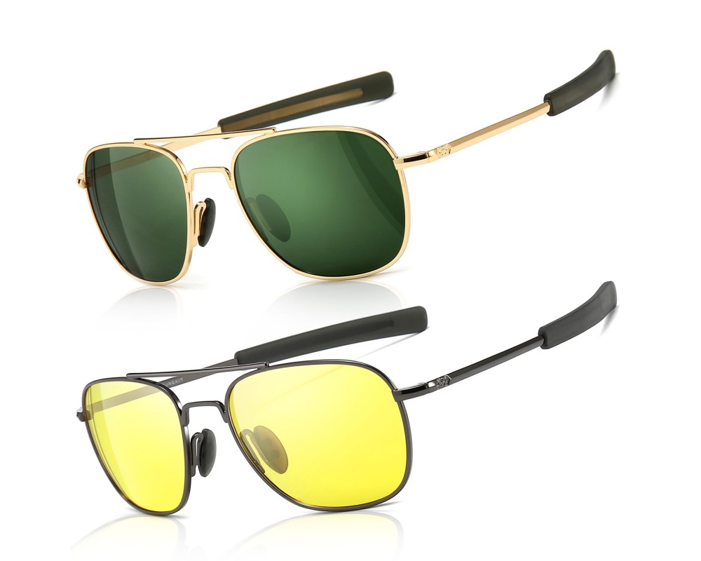 SUNGAIT Herren Sonnenbrille (polarisiert) – Militärstyle, Vollmetall, Mit Bajonett-Tempel