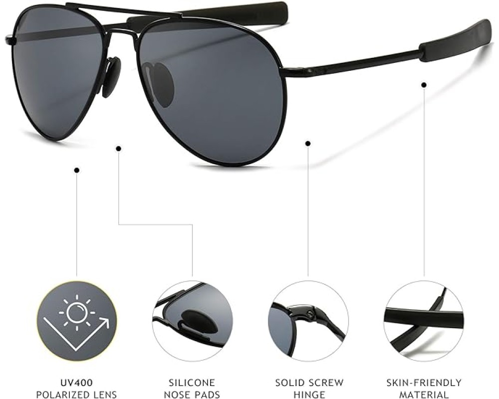 Accessories | Mens Polarized Pilot Aviator Sunglasses Bayonet Temples