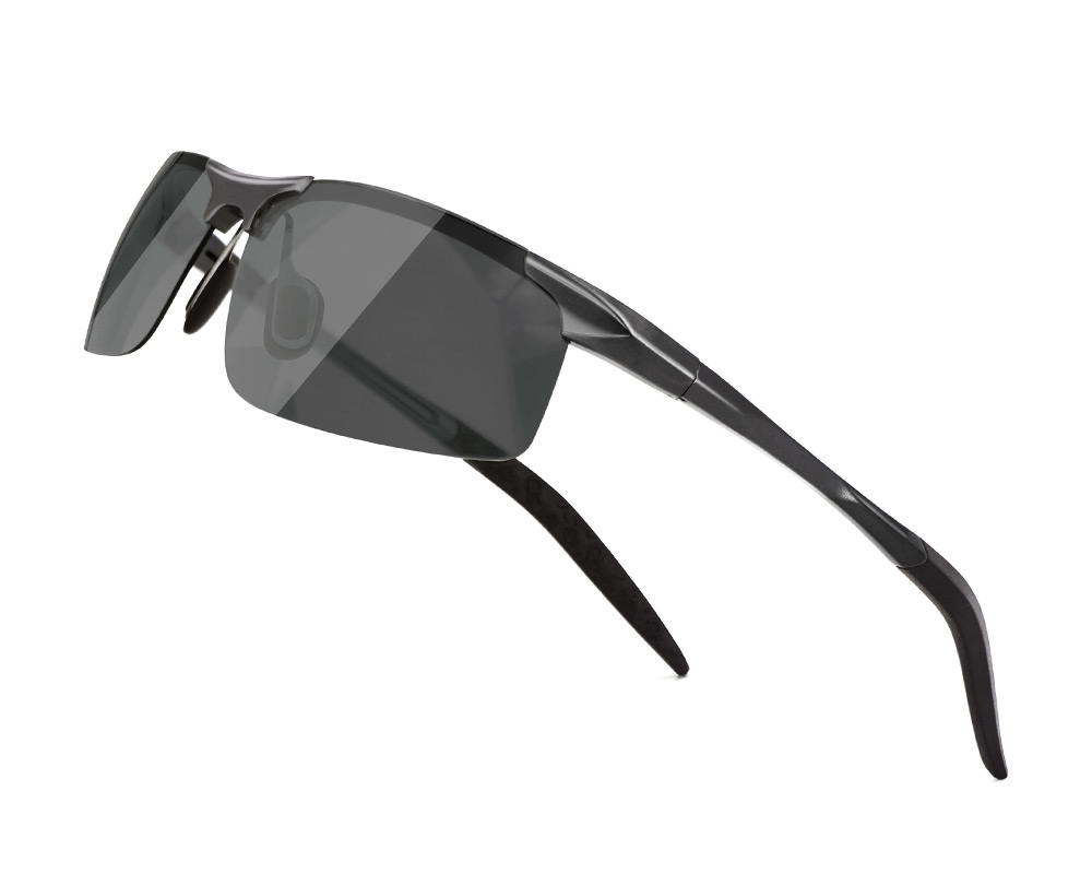 SUNGAIT Men's HD Polarized Sunglasses for Driving Fishing Cycling Running  Metal Frame UV400 Gunmetal Frame Gray Lens