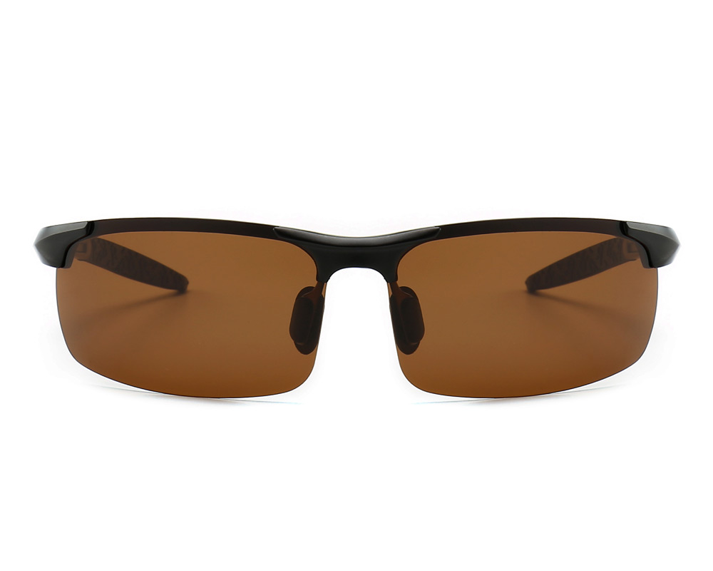 SUNGAIT Men's HD Polarized Sunglasses for Driving Fishing Cycling Running  Metal Frame UV400 Black Frame Brown Lens
