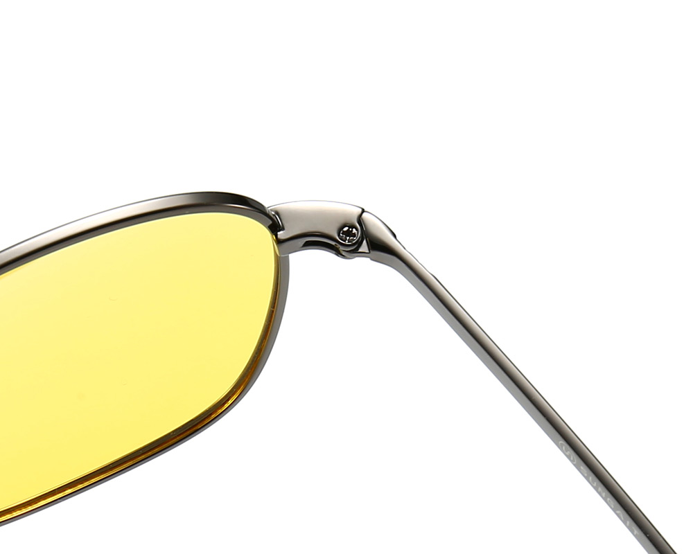 SUNGAIT Men's Night Vision Driving Anti-glare Glasses Military Style Pilot  Aviator eyewear Night Lens/Gunmetal Frame
