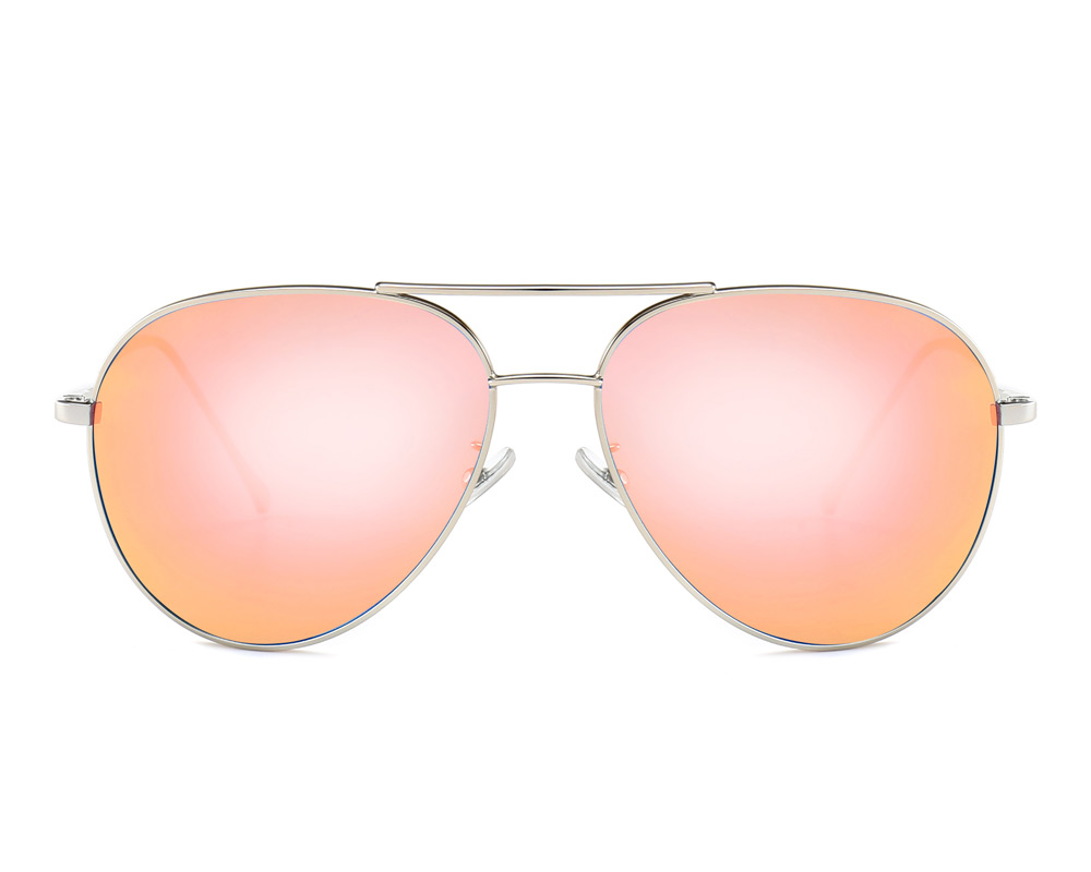Aviator Sunglasses - Pink Frame / Red Mirror Lens – Sunnytop Shop