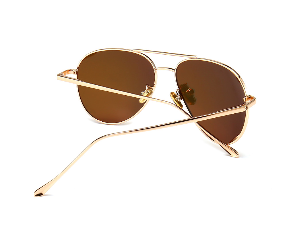 Small Matte Metal Rose Gold Pink Mirror Flat Lens Aviator Sunglasses 56mm